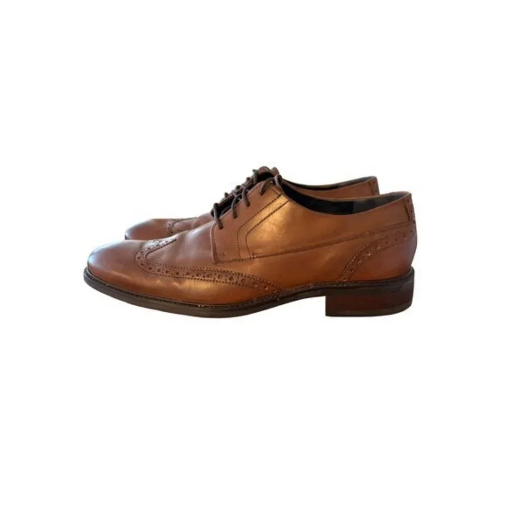 Cole Haan Grand Series Leather Wingtip Derby‎ Brown British Dress Shoes 11.5 M